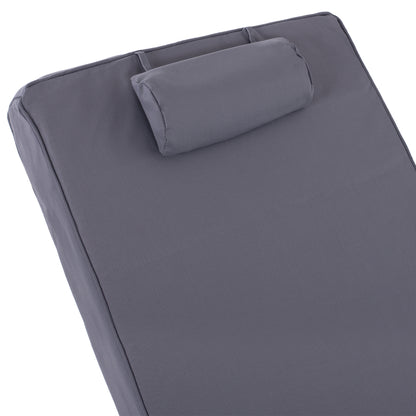 BEACH LOUNGER WITH CUSHION KORINOS HM10777.30T PINE WOOD--TEXTILENE COVER IN GREY 79x204x80Hcm.