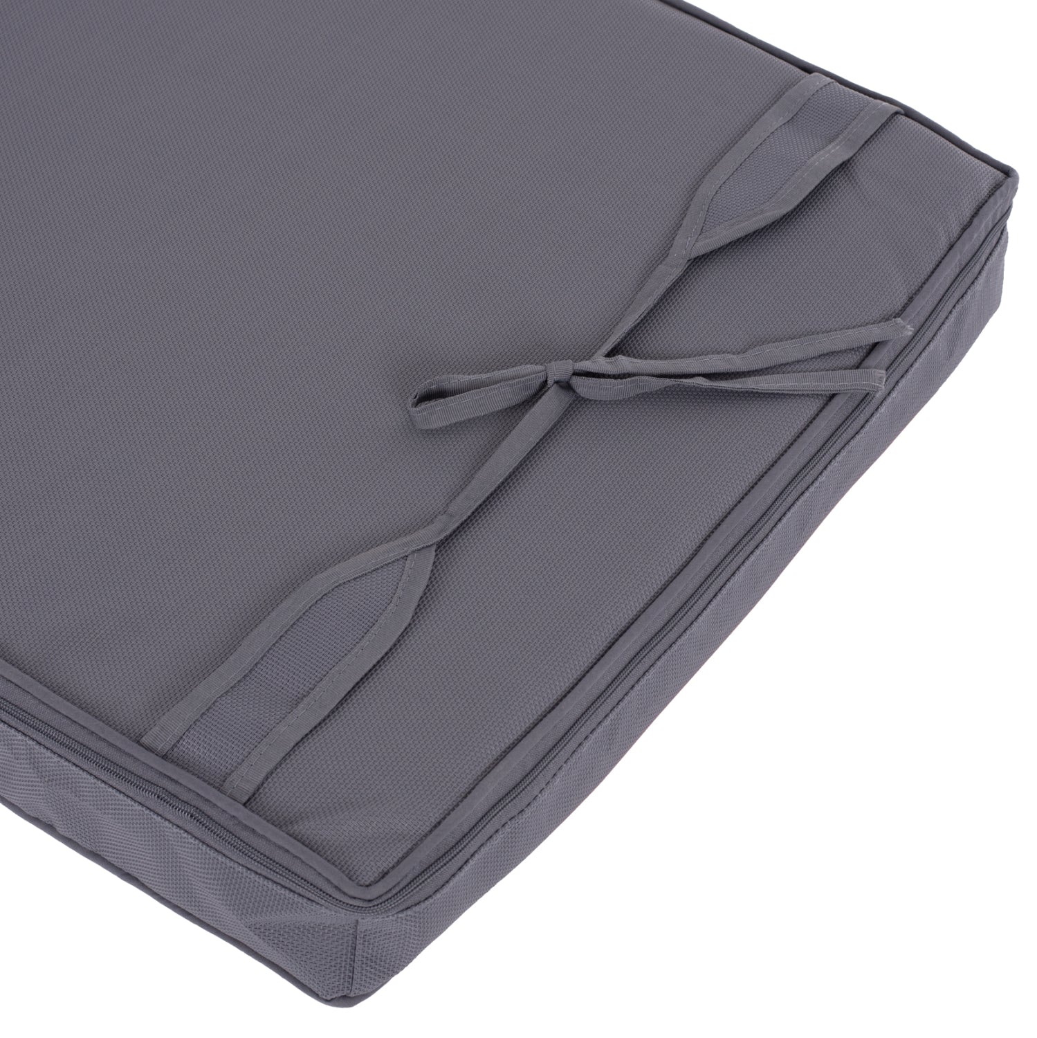 BEACH LOUNGER WITH CUSHION KORINOS HM10777.30T PINE WOOD--TEXTILENE COVER IN GREY 79x204x80Hcm.