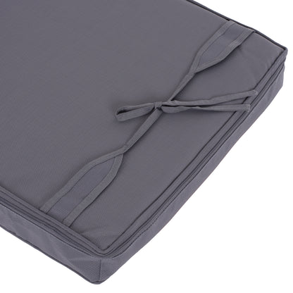 BEACH LOUNGER WITH CUSHION KORINOS HM10777.30T PINE WOOD--TEXTILENE COVER IN GREY 79x204x80Hcm.