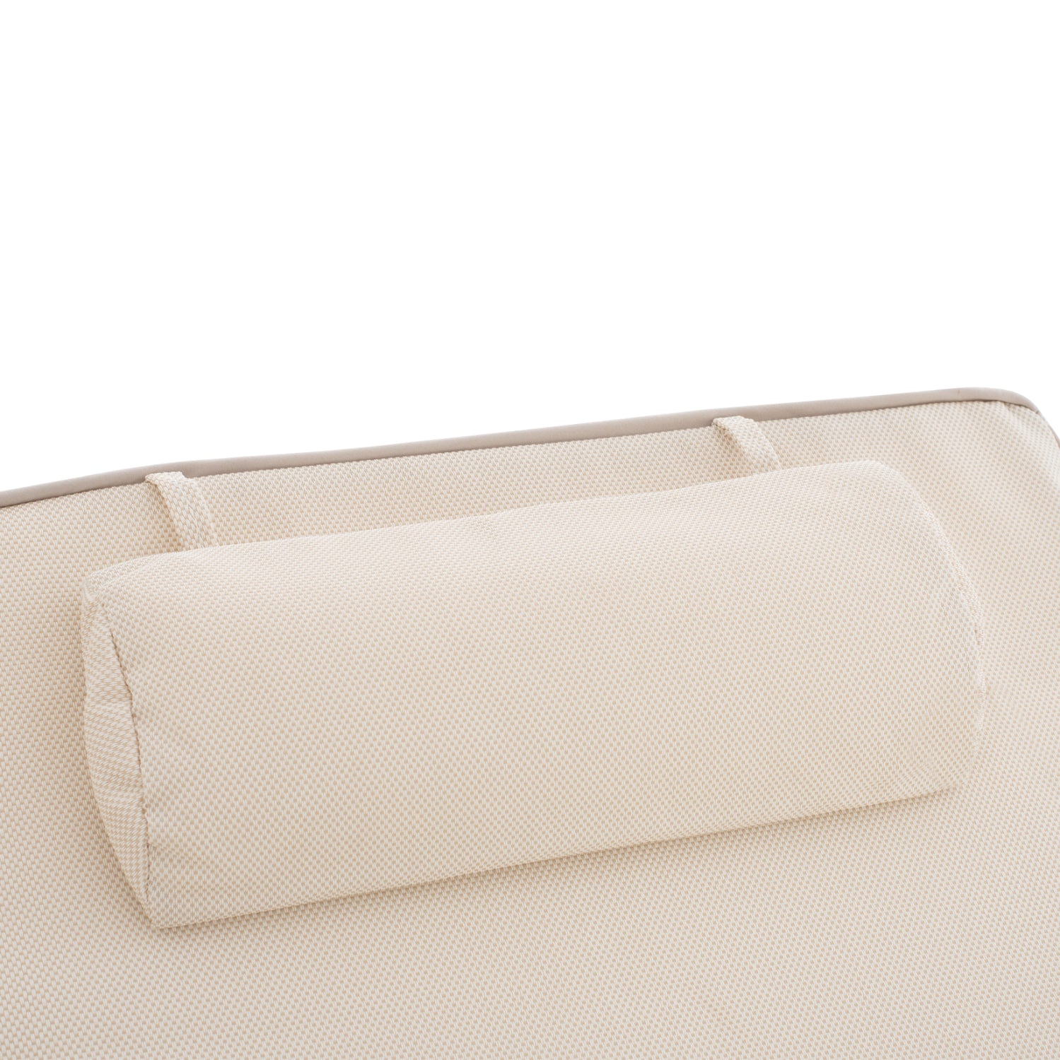 BEACH LOUNGER WITH CUSHION KORINOS HM10776.60T PINE WOOD--TEXTILENE COVER IN CREAM 79x204x77Hcm.