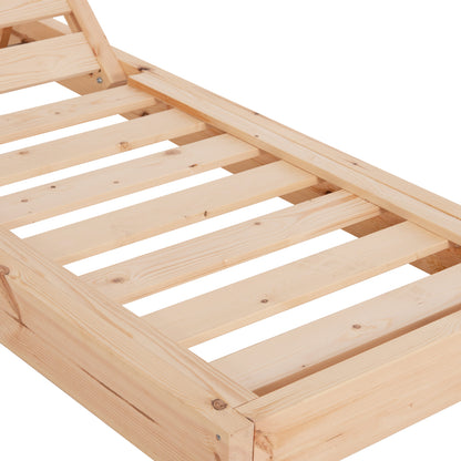 BEACH LOUNGER WITH CUSHION KORINOS HM10776.05T PINE WOOD--TEXTILENE COVER IN BLACK 79x204x77Hcm.