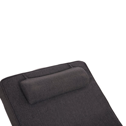 BEACH LOUNGER WITH CUSHION KORINOS HM10778.73 PINE WOOD--OLEFIN COVER IN GREY 79x204x77Hcm.
