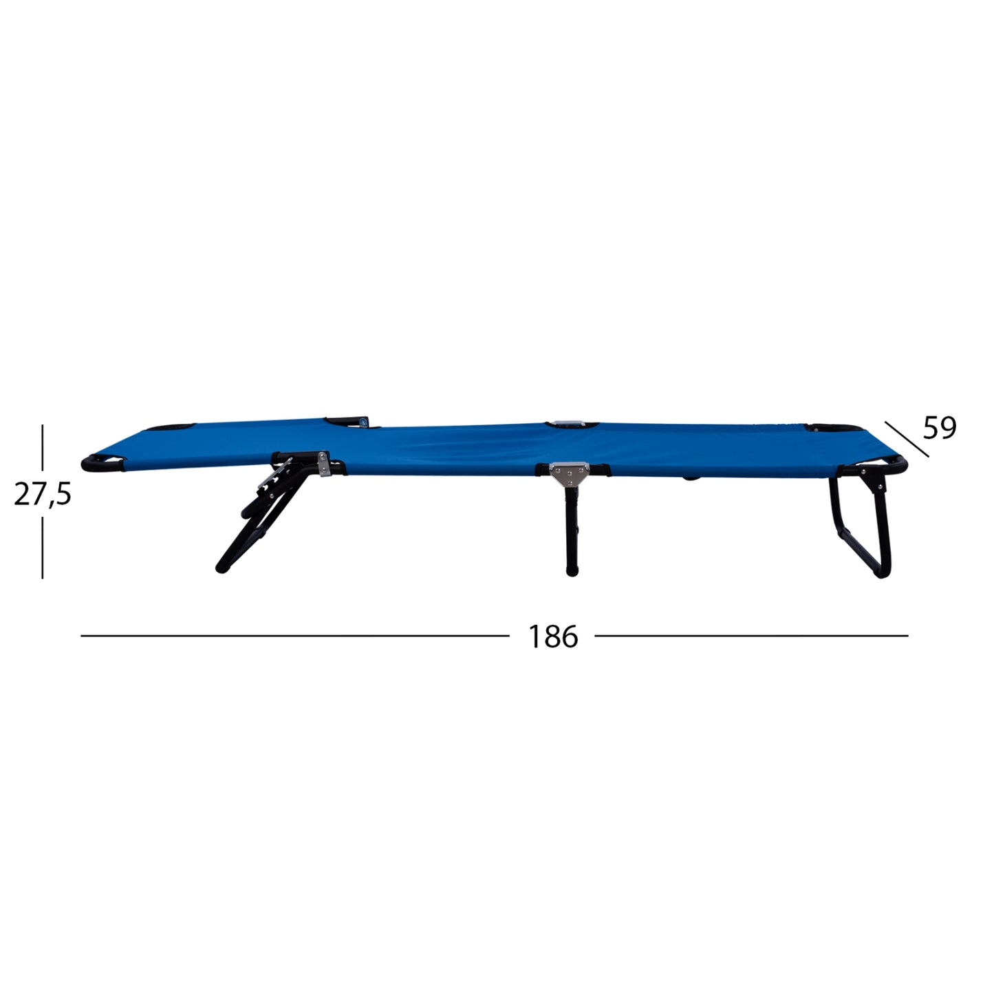 SUNBED HM5278 BLACK METALLIC WITH BLUE WATERPROOF FABRIC