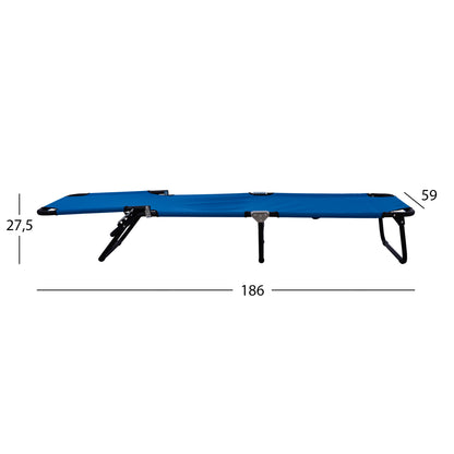 SUNBED HM5278 BLACK METALLIC WITH BLUE WATERPROOF FABRIC