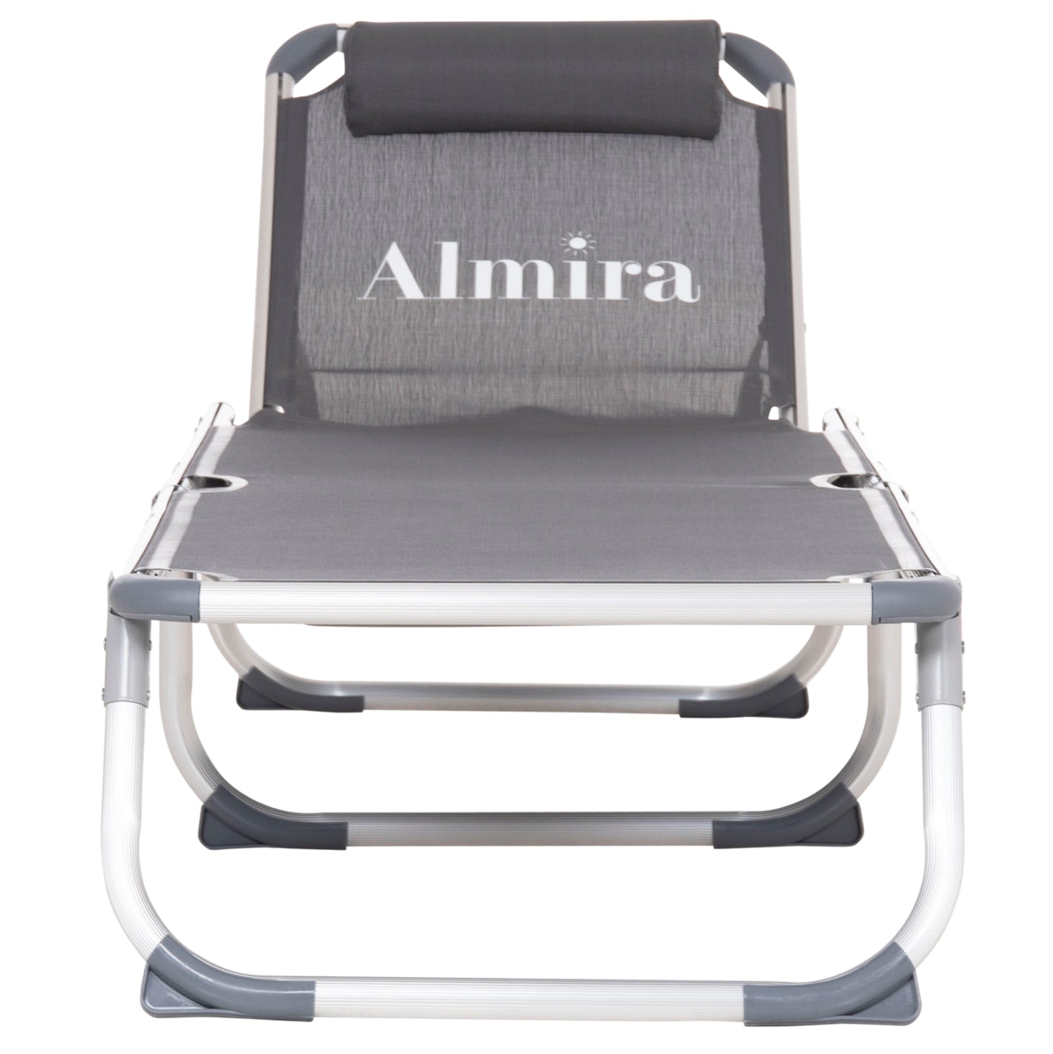 BEACH SUNBED HEAVY DUTY ALUMINUM ALMIRA HM5054.10 GREY TEXTILENE 187x59x78Hcm.