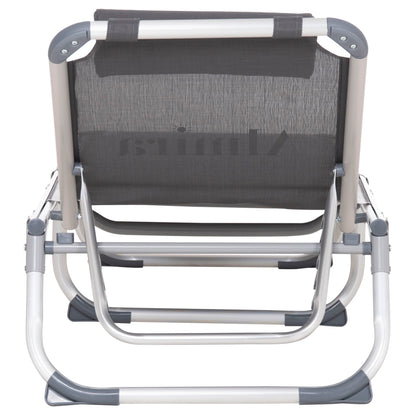 BEACH SUNBED HEAVY DUTY ALUMINUM ALMIRA HM5054.10 GREY TEXTILENE 187x59x78Hcm.
