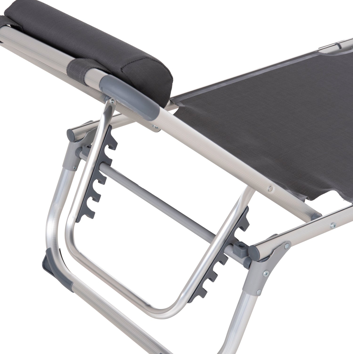 BEACH SUNBED HEAVY DUTY ALUMINUM ALMIRA HM5054.10 GREY TEXTILENE 187x59x78Hcm.