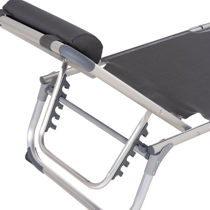 BEACH SUNBED HEAVY DUTY ALUMINUM ALMIRA HM5054.10 GREY TEXTILENE 187x59x78Hcm.