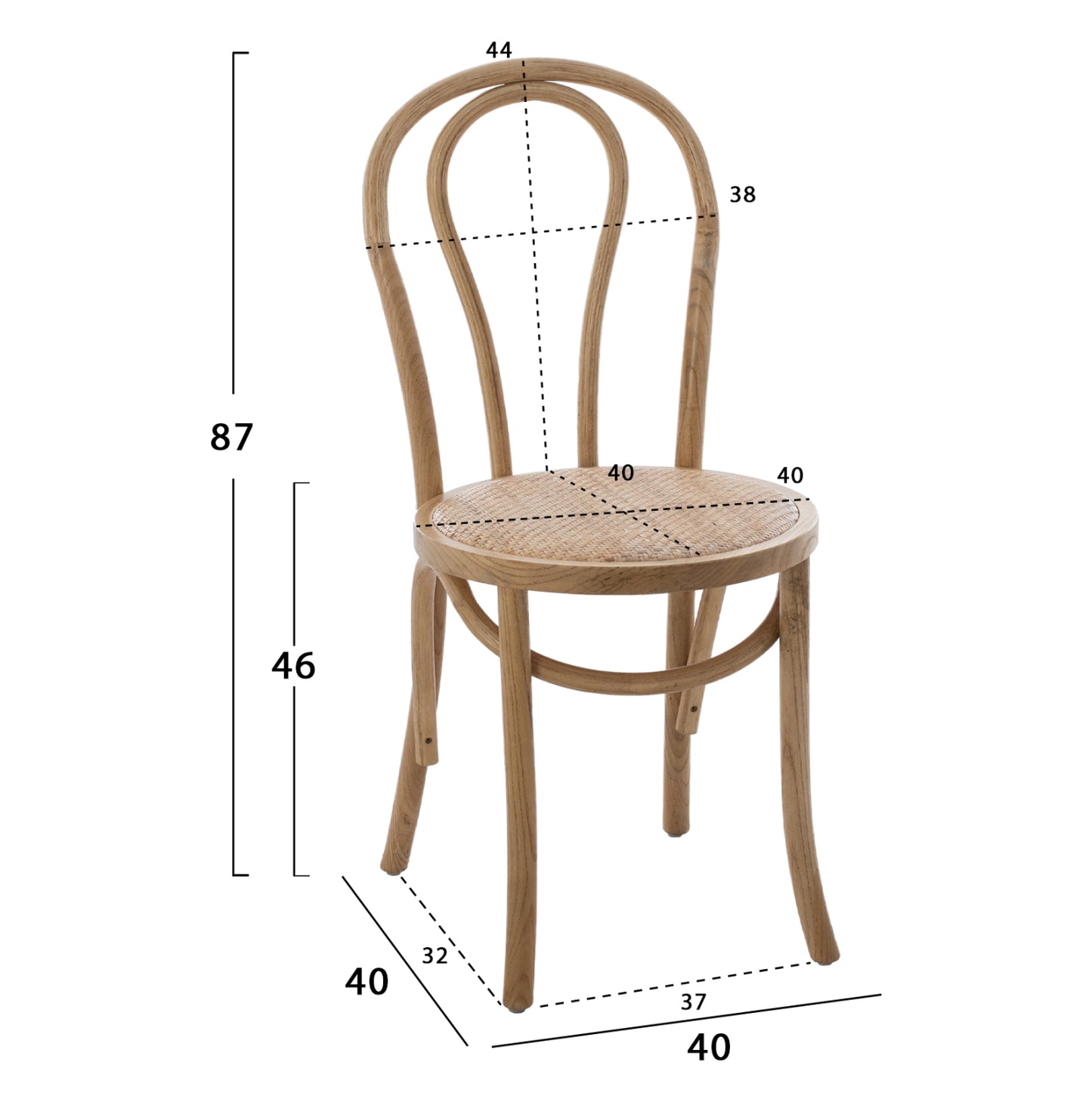 VIENNA WOODEN CHAIR MONTREAL HM8914.05 MADE OF BEECH WOOD IN DARK HONEY COLOR