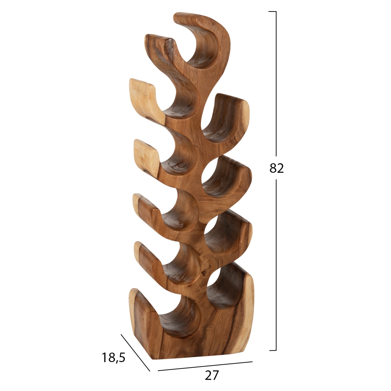BOTTLE RACK VERTICAL MADE OF SUAR WOOD 27x18,5x82Hcm. HM9486