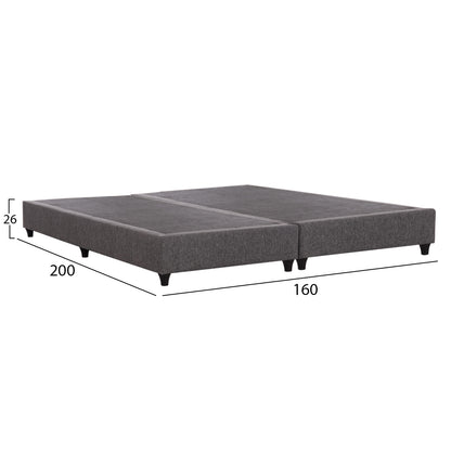 SUBSTRATE EXTRA-DOUBLE BED SIGGY HM21217--GREY FABRIC--FOR MATTRESS 160x200cm.