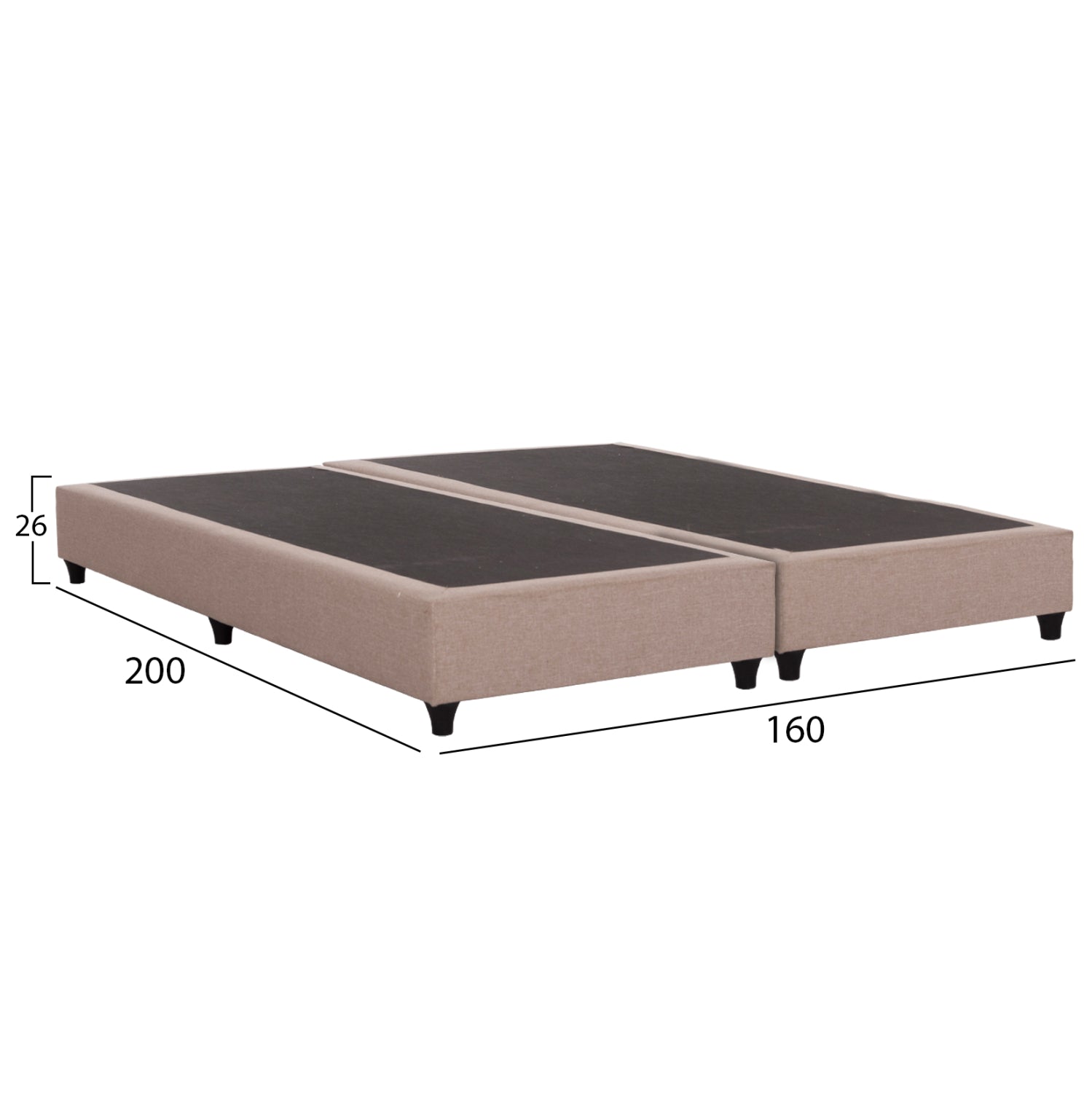 SUBSTRATE EXTRA-DOUBLE BED SIGGY HM21217.01--BEIGE FABRIC--FOR MATTRESS 160x200cm.